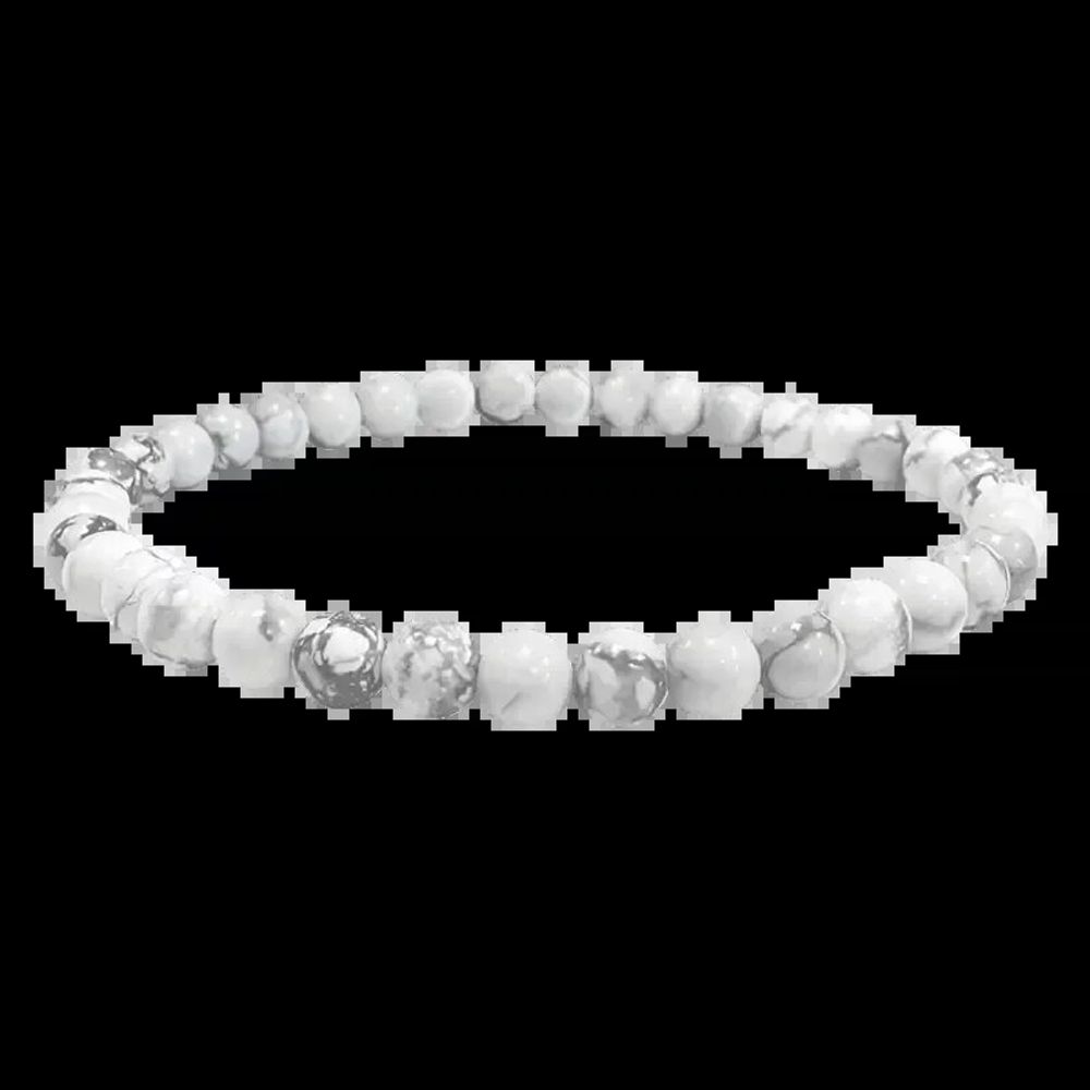 Bracelets - Bracelet Howlite A perles 4mm - ARABESK