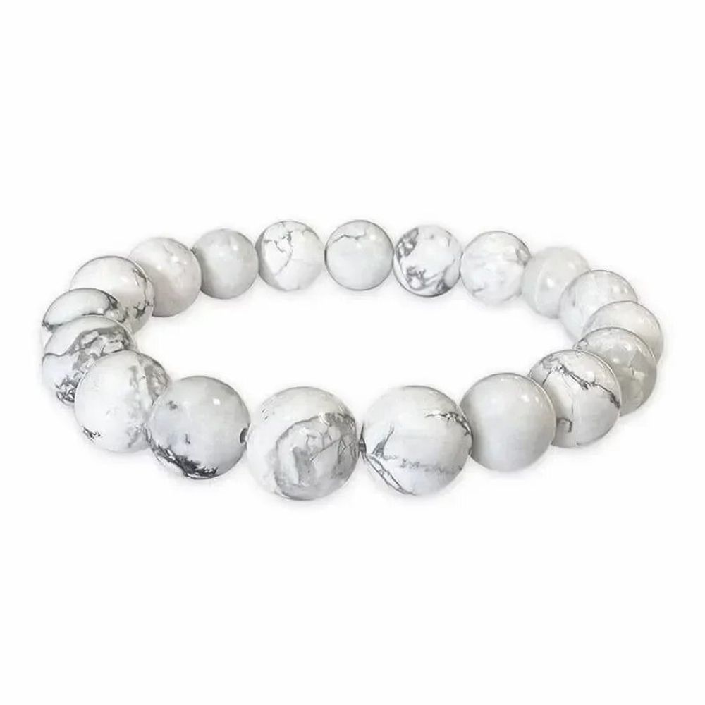Bracelets - Howlite 10mm A pearls bracelet - ARABESK