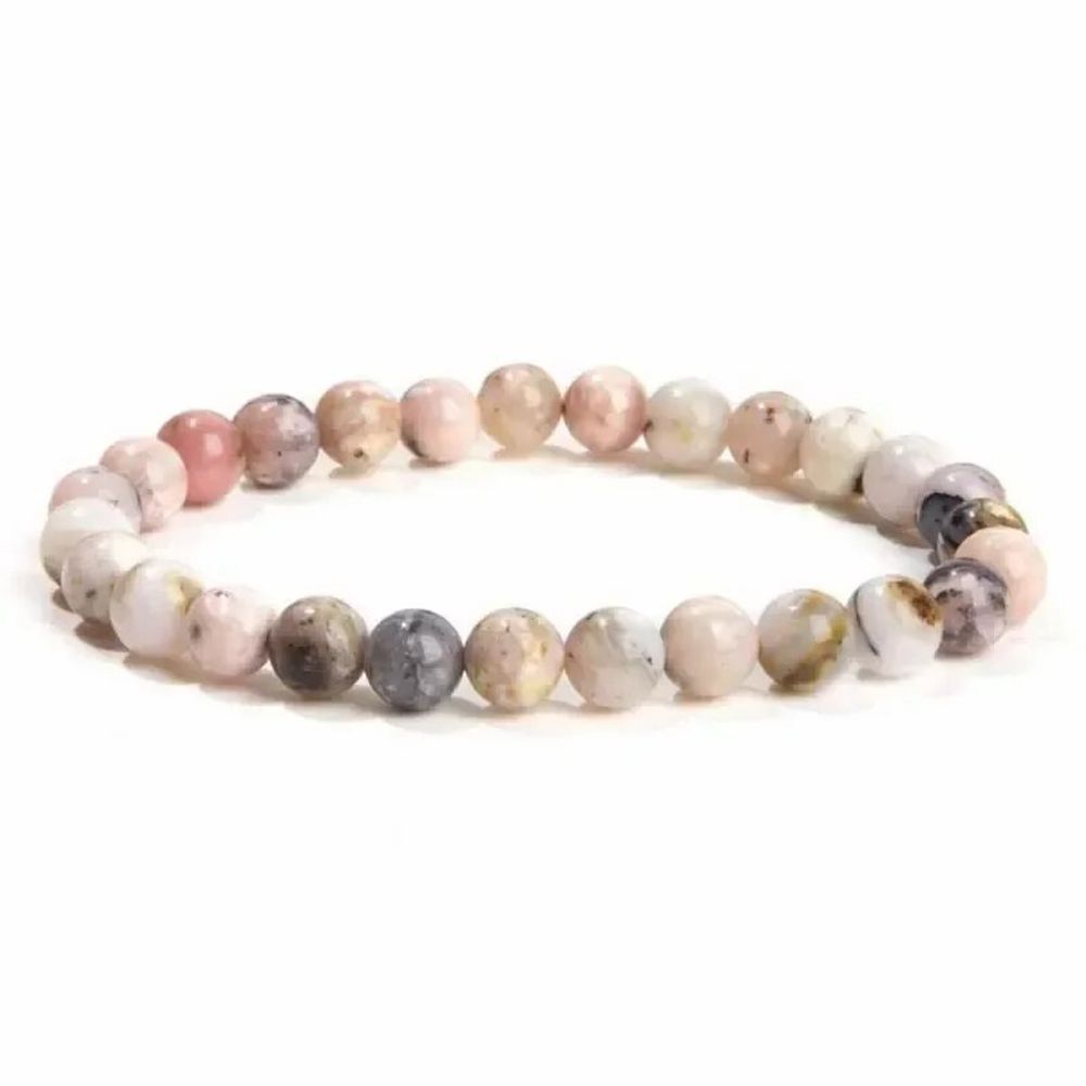 Bracelets - 6mm pearls Pink Opal bracelet - ARABESK