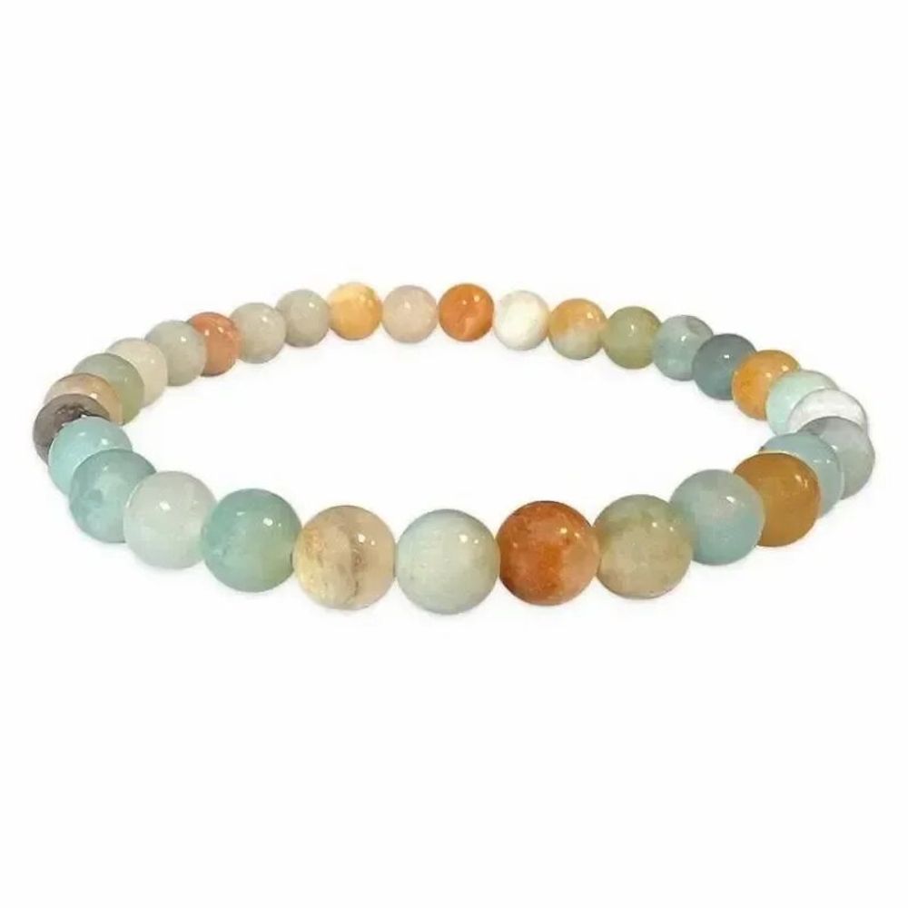 Bracelets - 6mm pearls multicolor Amazonite bracelet - ARABESK