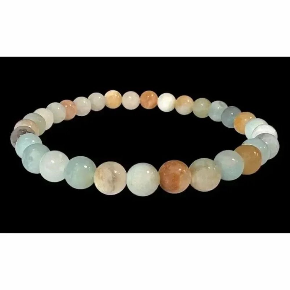 Bracelets - 6mm pearls multicolor Amazonite bracelet - ARABESK
