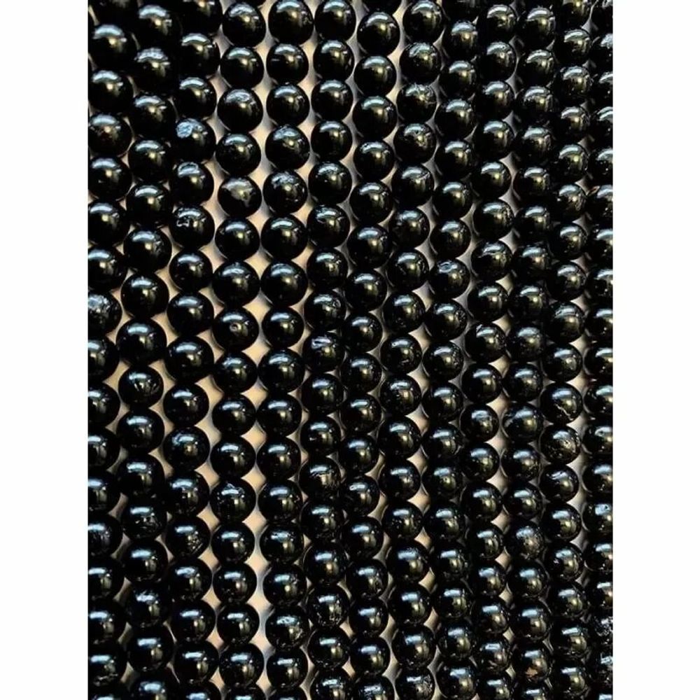 Jewelry - A black tourmaline beads 6.5mm on 40cm wire - ARABESK