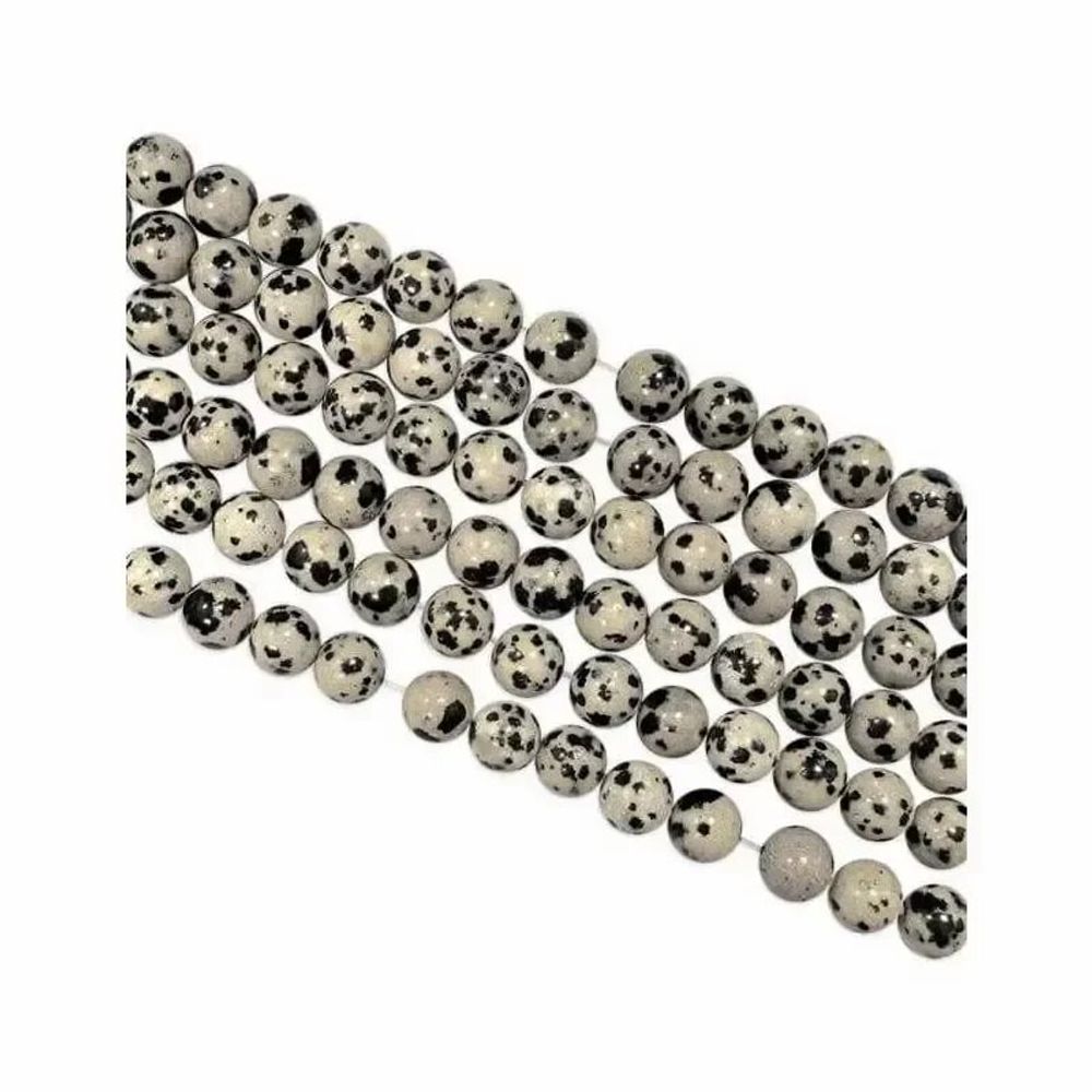 Jewelry - Dalmatian Jasper beads 8mm on a 40cm thread - ARABESK