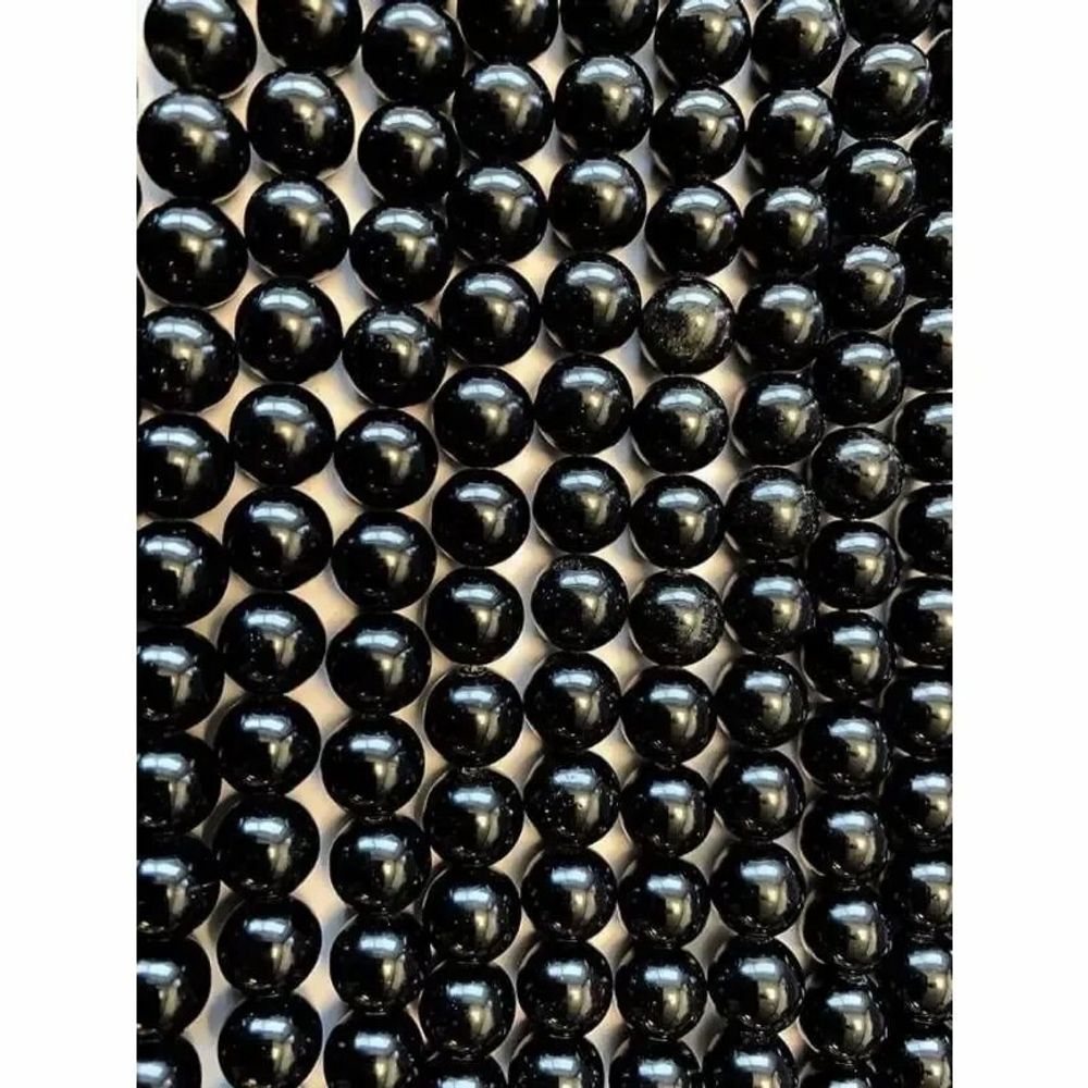 Jewelry - Black Obsidian A 10mm pearls on string - ARABESK