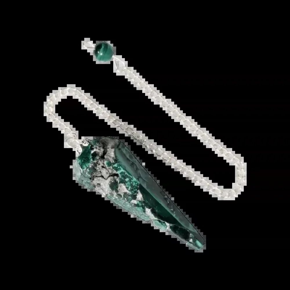 Bijoux - Pendule Malachite conique 6 faces - ARABESK