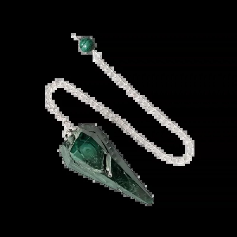 Bijoux - Pendule Malachite conique 6 faces - ARABESK