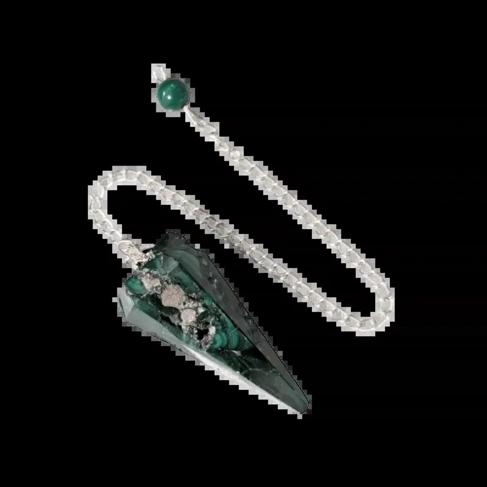 Bijoux - Pendule Malachite conique 6 faces - ARABESK