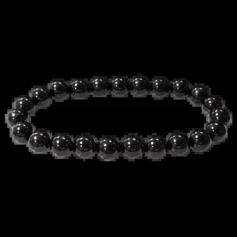 Bracelets - Jet A bracelet 8mm pearls - ARABESK