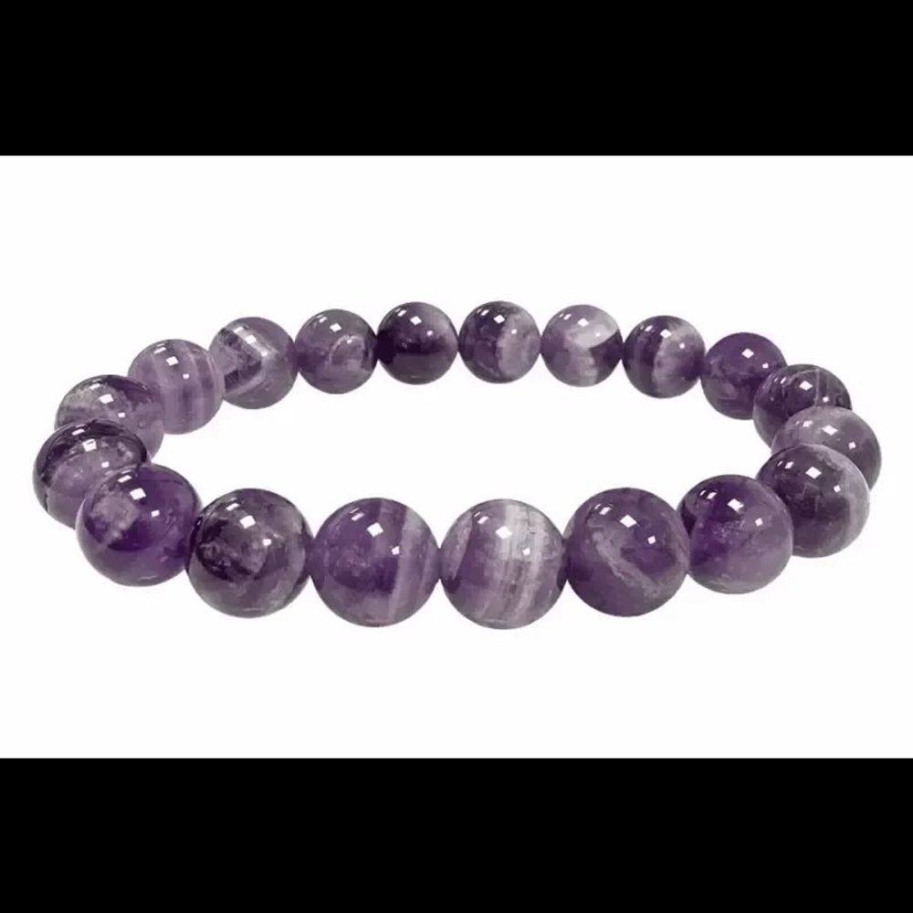 Bracelets - Bracelet Améthyste rubanée A perles 10mm - ARABESK