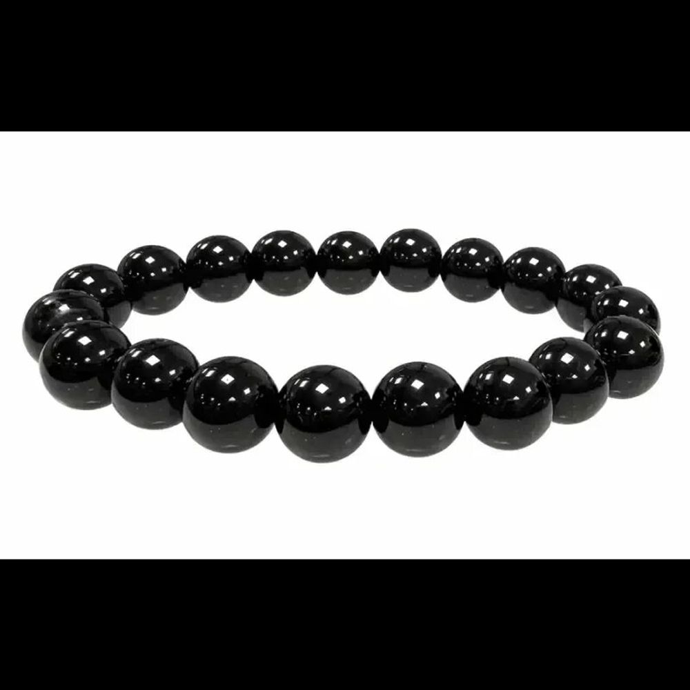 Bracelets - Bracelet perles Obsidienne noire A 10mm - ARABESK