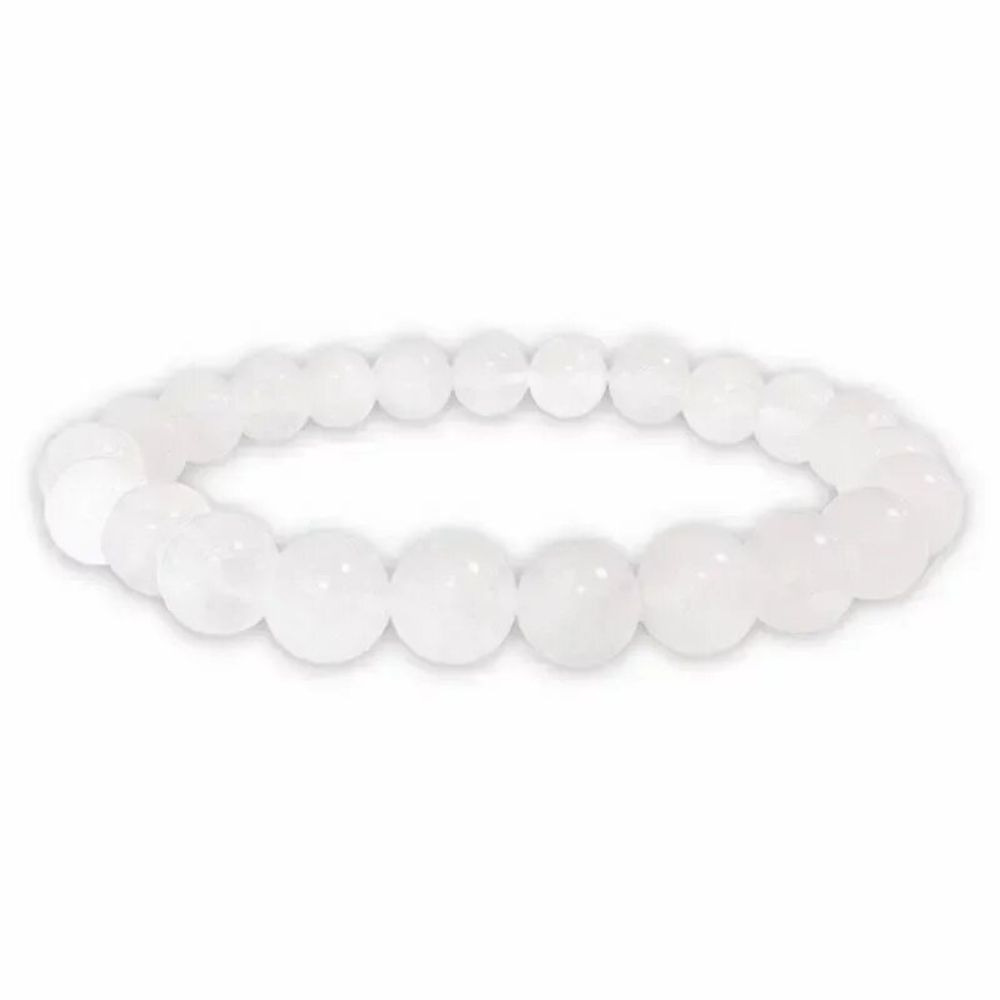 Bracelets - Bracelet Jade Blanc A perles 8mm - ARABESK