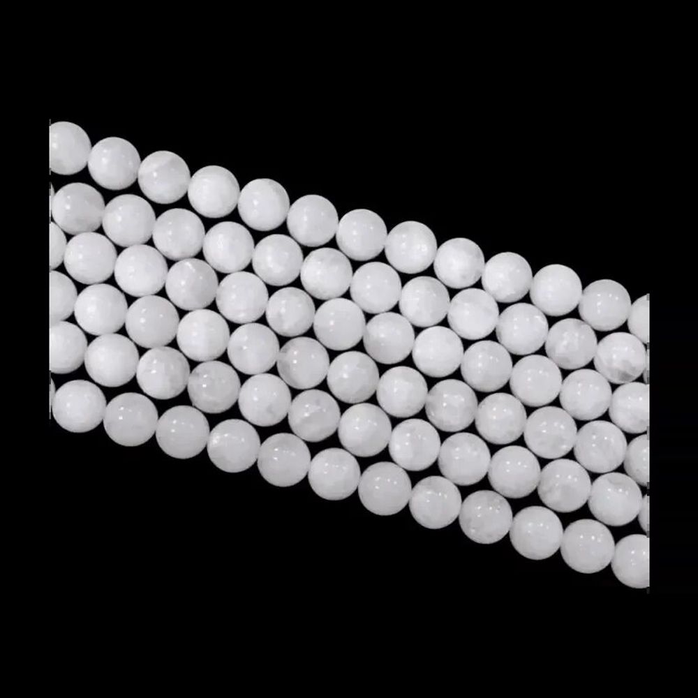 Jewelry - White Moonstone Peristerite AA beads 10mm on a 40cm thread - ARABESK