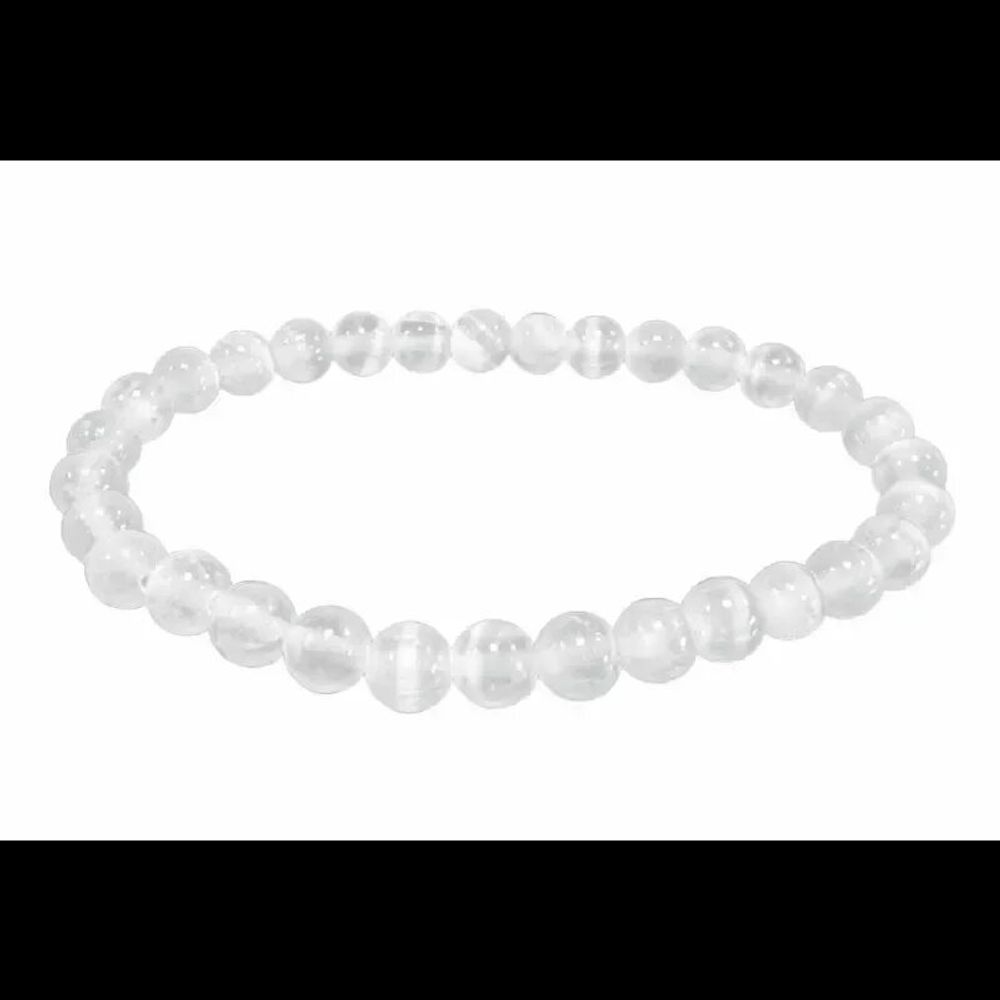 Bracelets - Bracelet Sélenite Oeil de Chat AA perles 6mm - ARABESK