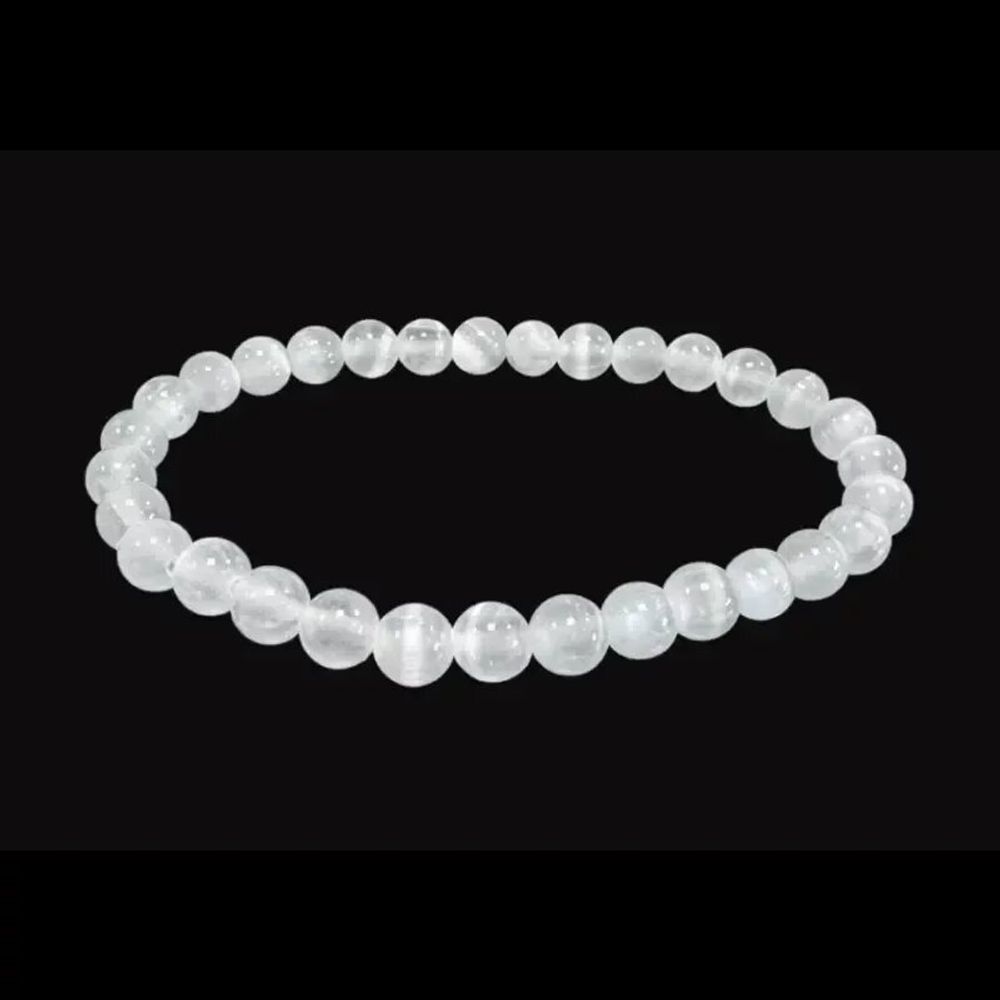 Bracelets - Bracelet Sélenite Oeil de Chat AA perles 6mm - ARABESK