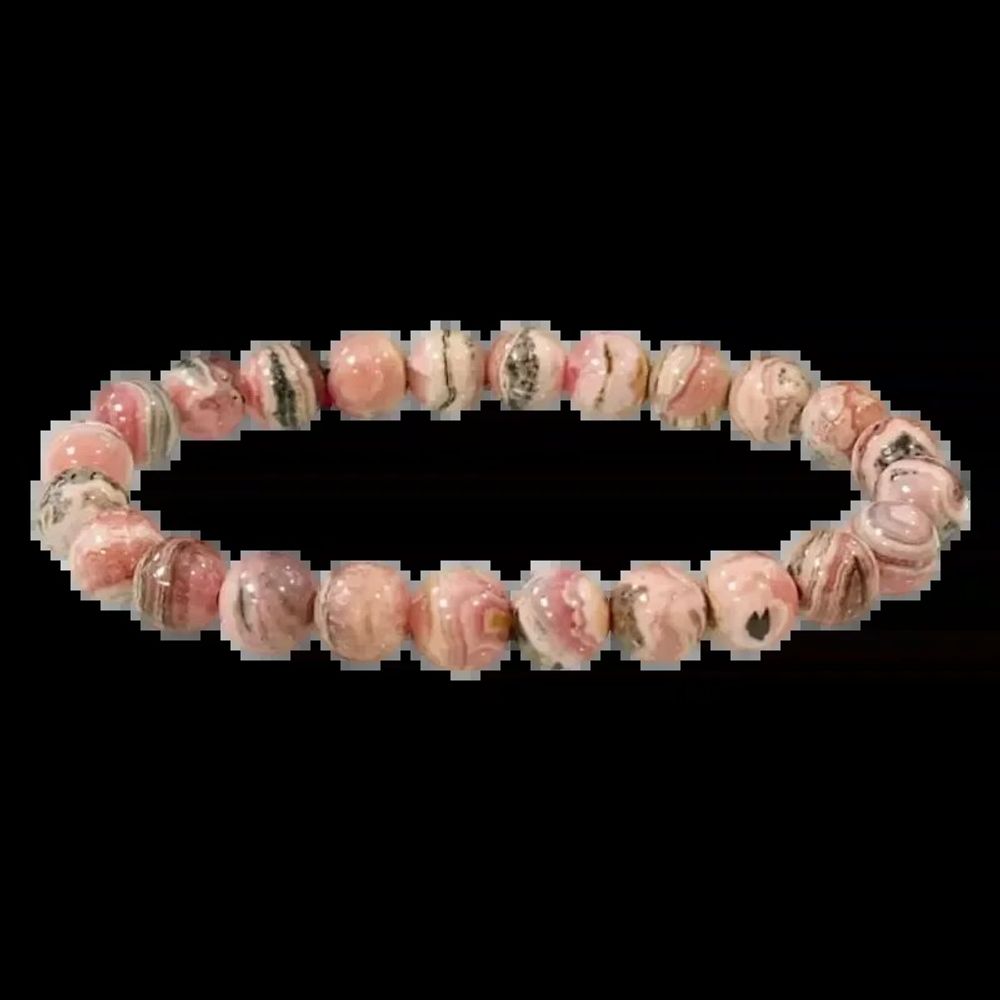 Bracelets - Argentine Rhodochrosite bracelet A 7.5-8.5mm beads - ARABESK