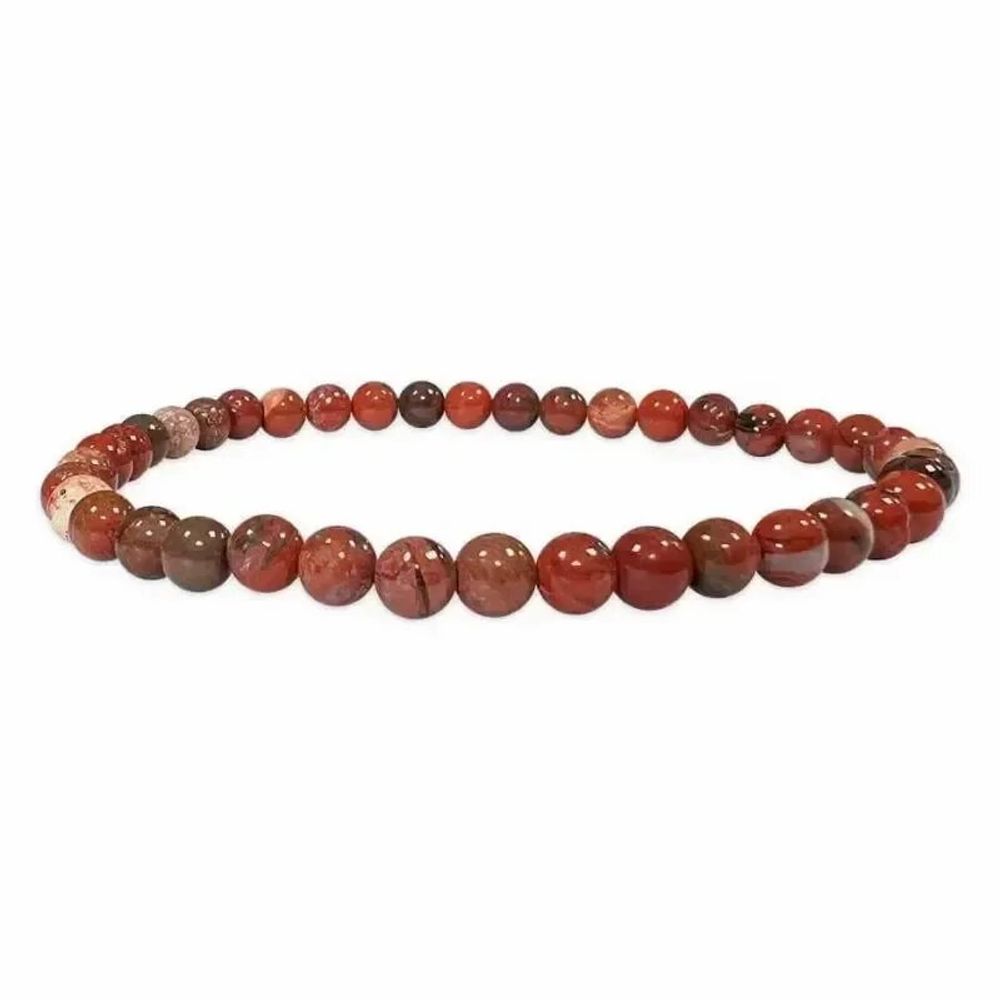 Bracelets - Bracelet Jaspe Rouge perles 4mm - ARABESK