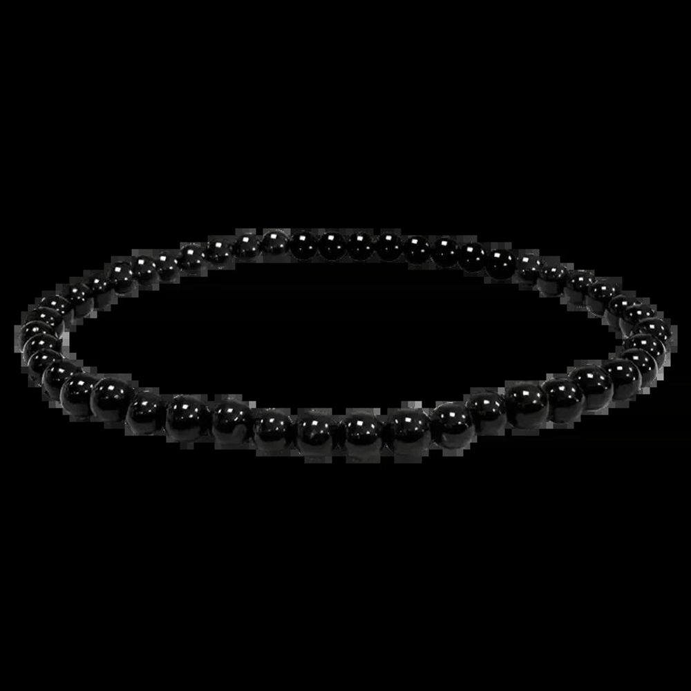 Bracelets - A grade black tourmaline 4mm pearls bracelet - ARABESK