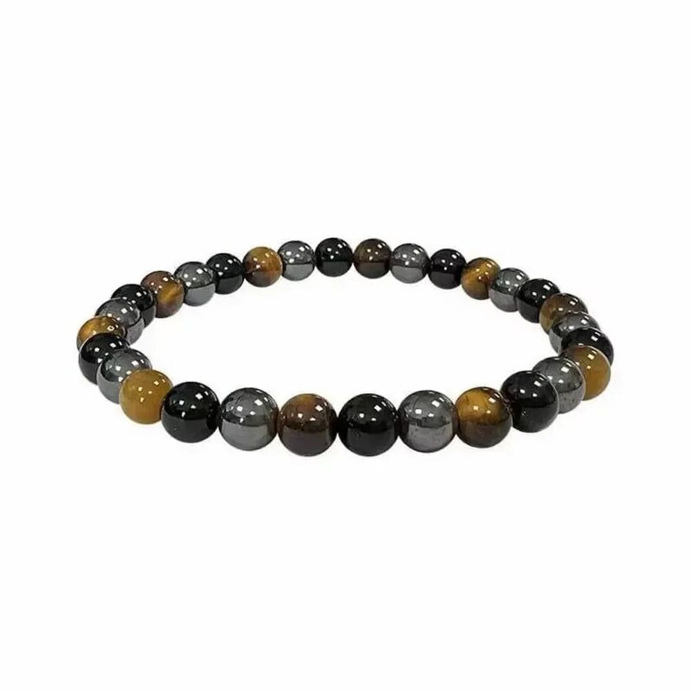 Bracelets - Bracelet Hématite Œil de tigre Obsidienne Noire perles 6mm - ARABESK