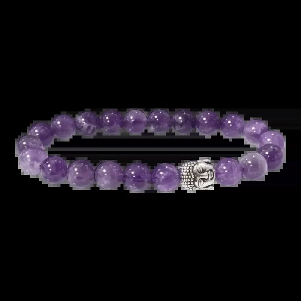 Bracelets - Bracelet Amethyste & Bouddha A perles 8mm - ARABESK