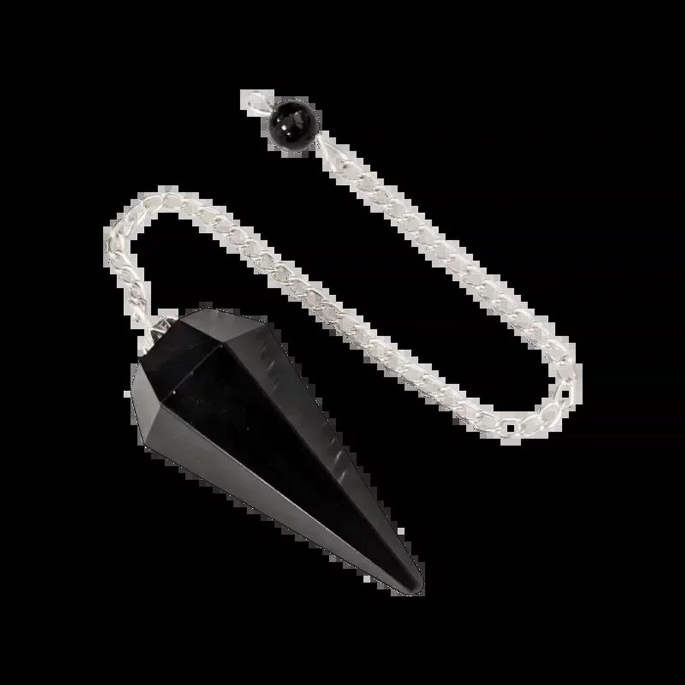 Jewelry - Black Obsidian Conical Pendulum 6 Sides - ARABESK