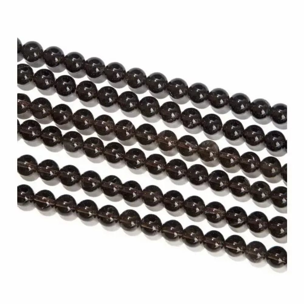 Bijoux - Cristal de roche fumé A perles 8mm sur fil 40cm - ARABESK