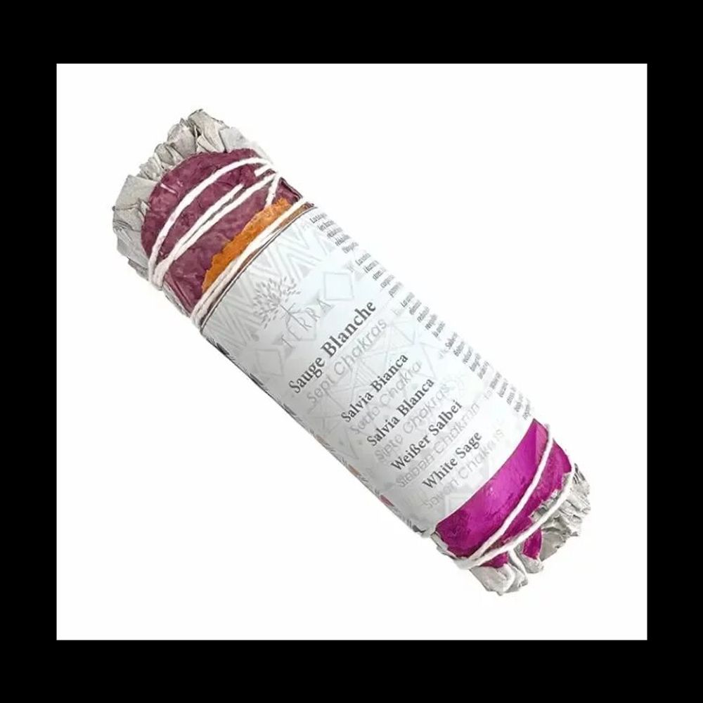Senteurs - Sauge blanche californie & Pétales de Rose 7 Chakras fagot 25-30g 10cm - ARABESK
