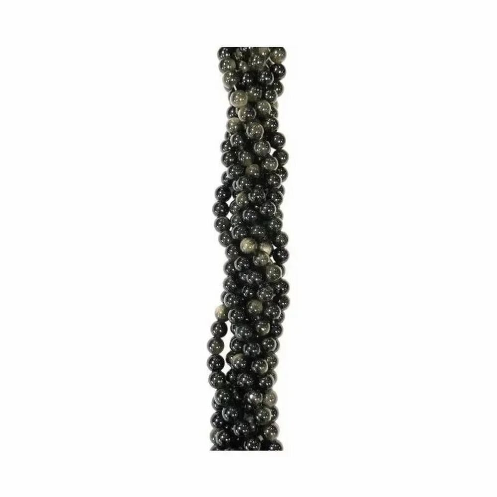 Jewelry - Black Golden Obsidian A 6mm pearls on string - ARABESK