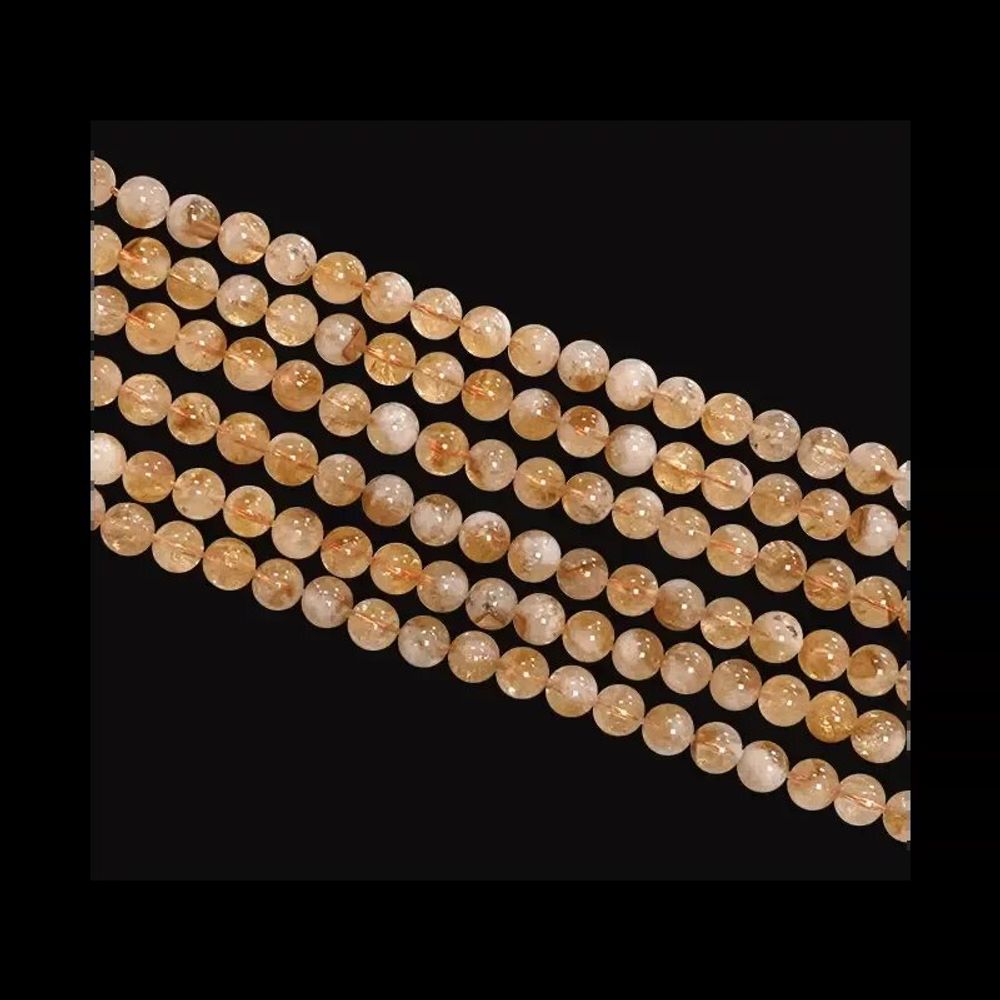 Bijoux - Citrine Chauffée A perles 6-7mm sur fil 40cm - ARABESK