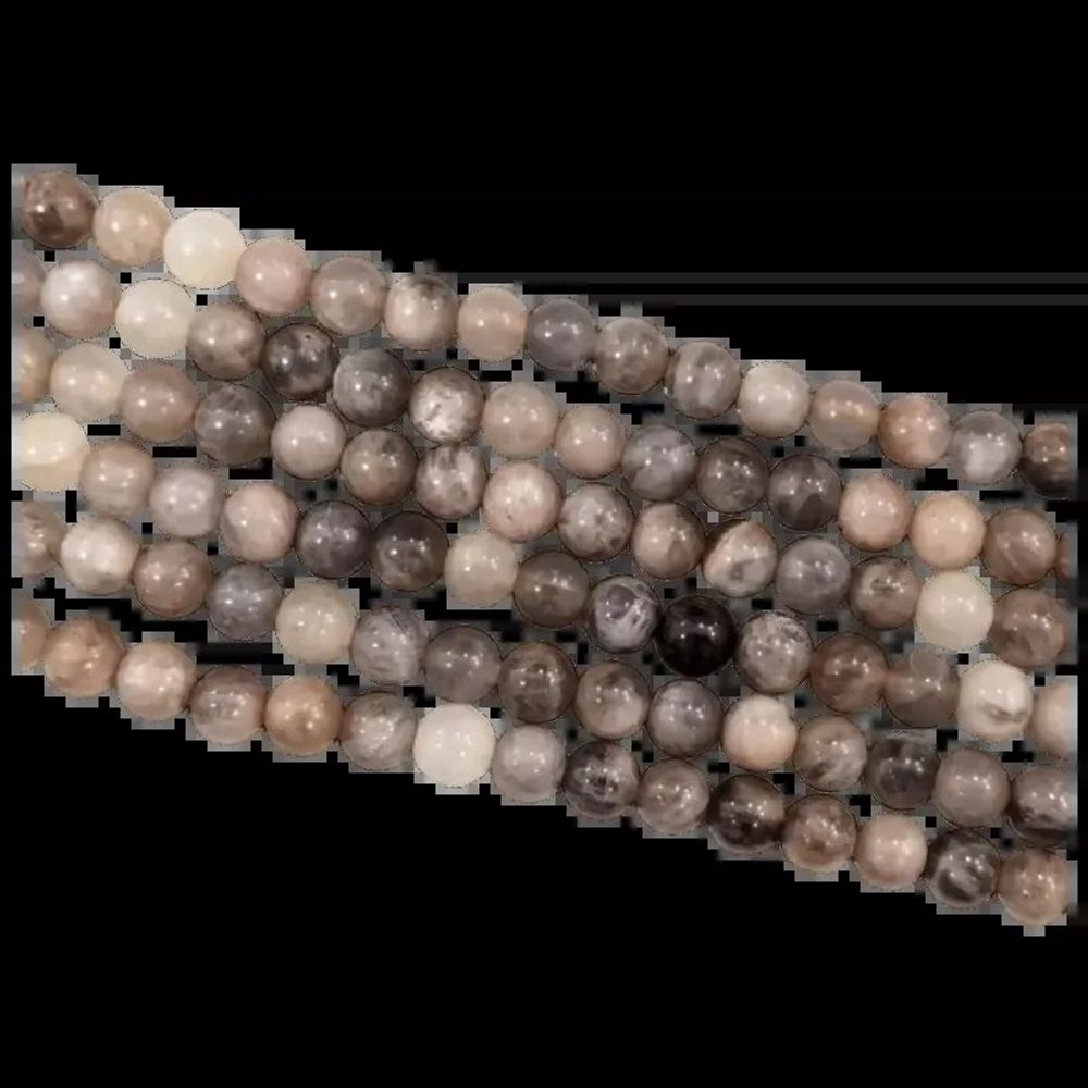 Bijoux - Pierre de Lune Noire A perles 5.5-6.5mm sur fil 40cm - ARABESK