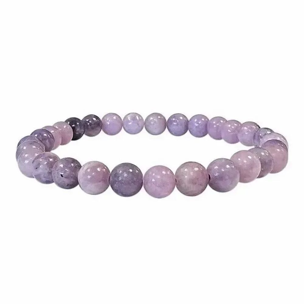 Bracelets - Lepidolite A 6mm pearls bracelet - ARABESK