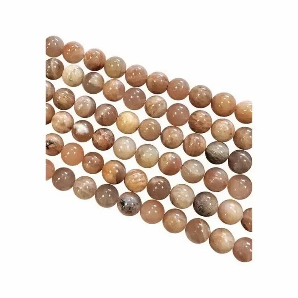 Jewelry - Moon stone Adular multicolor 8mm pearls on string - ARABESK