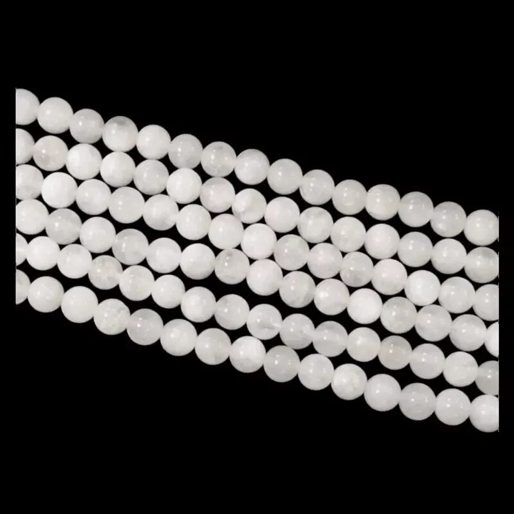 Bijoux - Pierre de Lune blanche Péristérite A perles 6mm sur fil 40cm - ARABESK