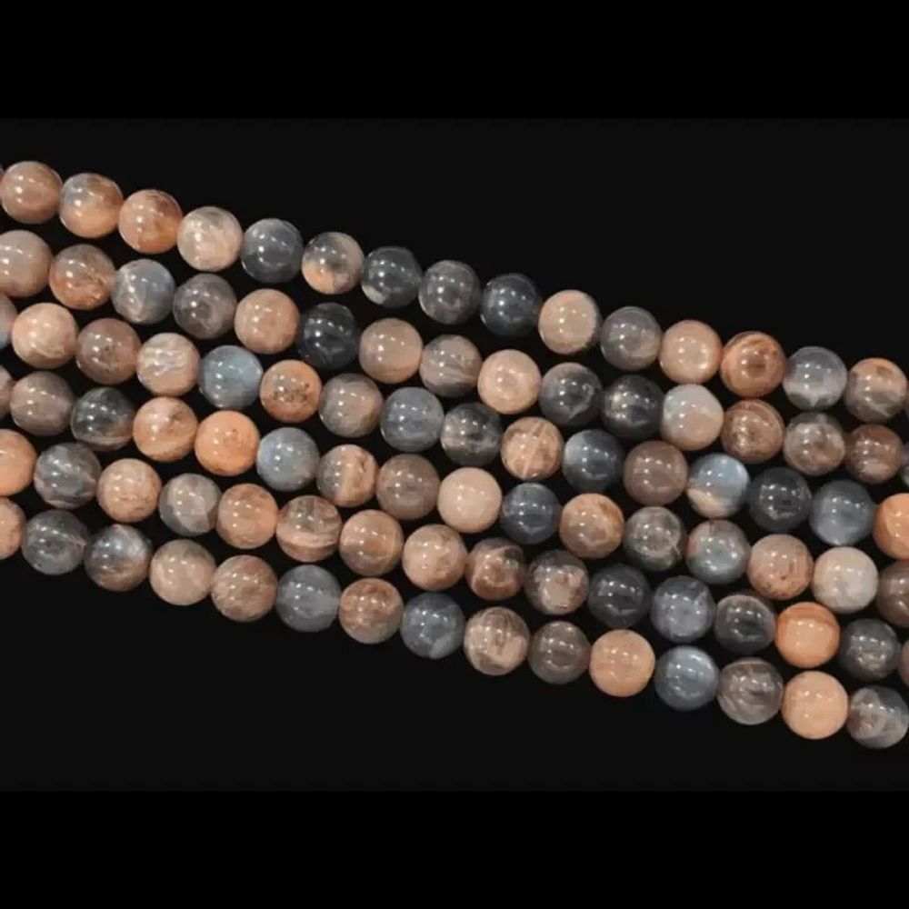 Jewelry - Mix Black Moonstone AA beads 6mm 40cm Strand - ARABESK