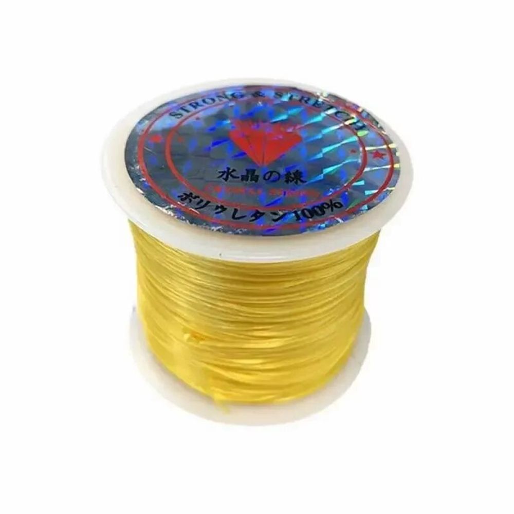 Bijoux - Fil élastique plat Jaune 50m - ARABESK