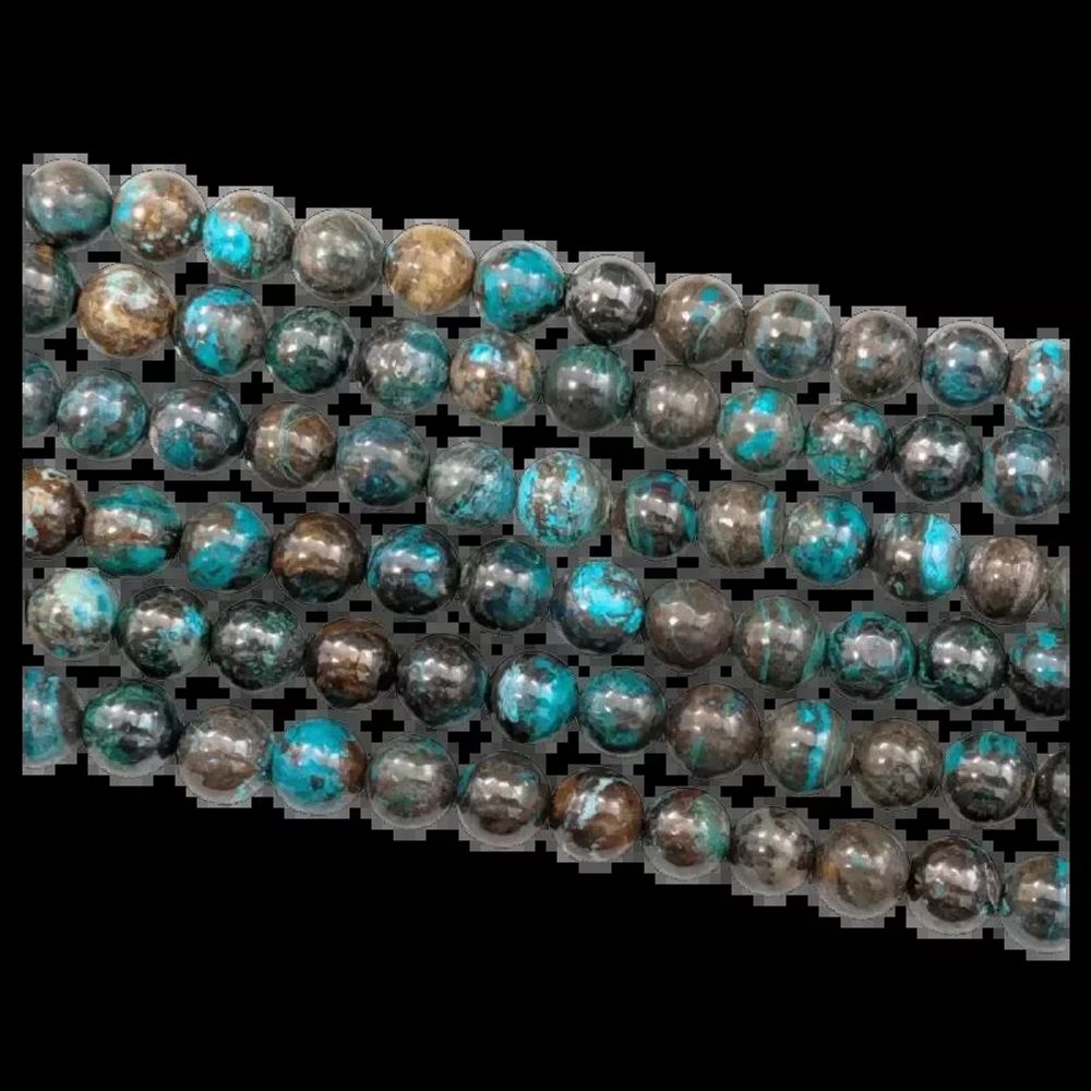 Bijoux - Chrysocolle du Congo AA perles 8mm sur fil 40cm - ARABESK