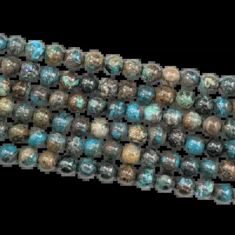 Bijoux - Chrysocolle du Congo AA perles 6mm sur fil 40cm - ARABESK