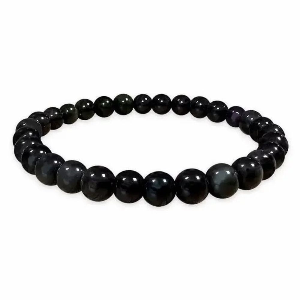 Bracelets - Bracelet perles Obsidienne Œil Céleste A 6mm - ARABESK