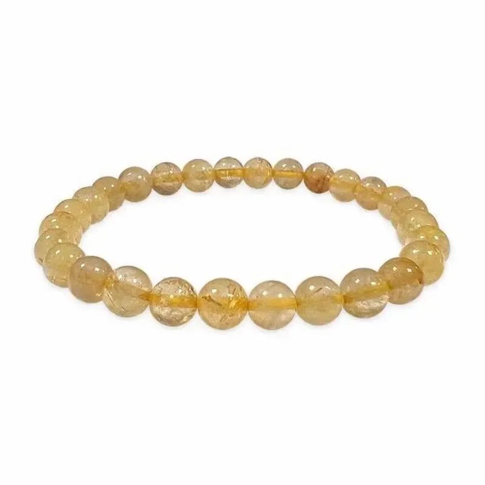 Bracelets - Rutile Rock Crystal Bracelet A+ beads 6-7mm - ARABESK