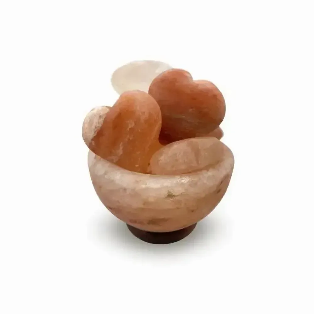 Wireless lamps - Himalayan Salt Lamp - Bowl with 8 hearts 4.5kg - ARABESK