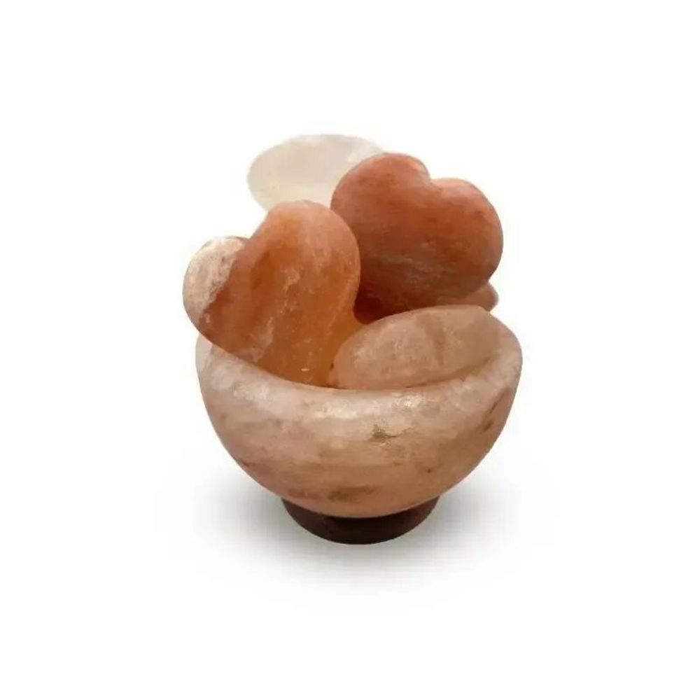 Wireless lamps - Himalayan Salt Lamp - Bowl with 8 hearts 4.5kg - ARABESK
