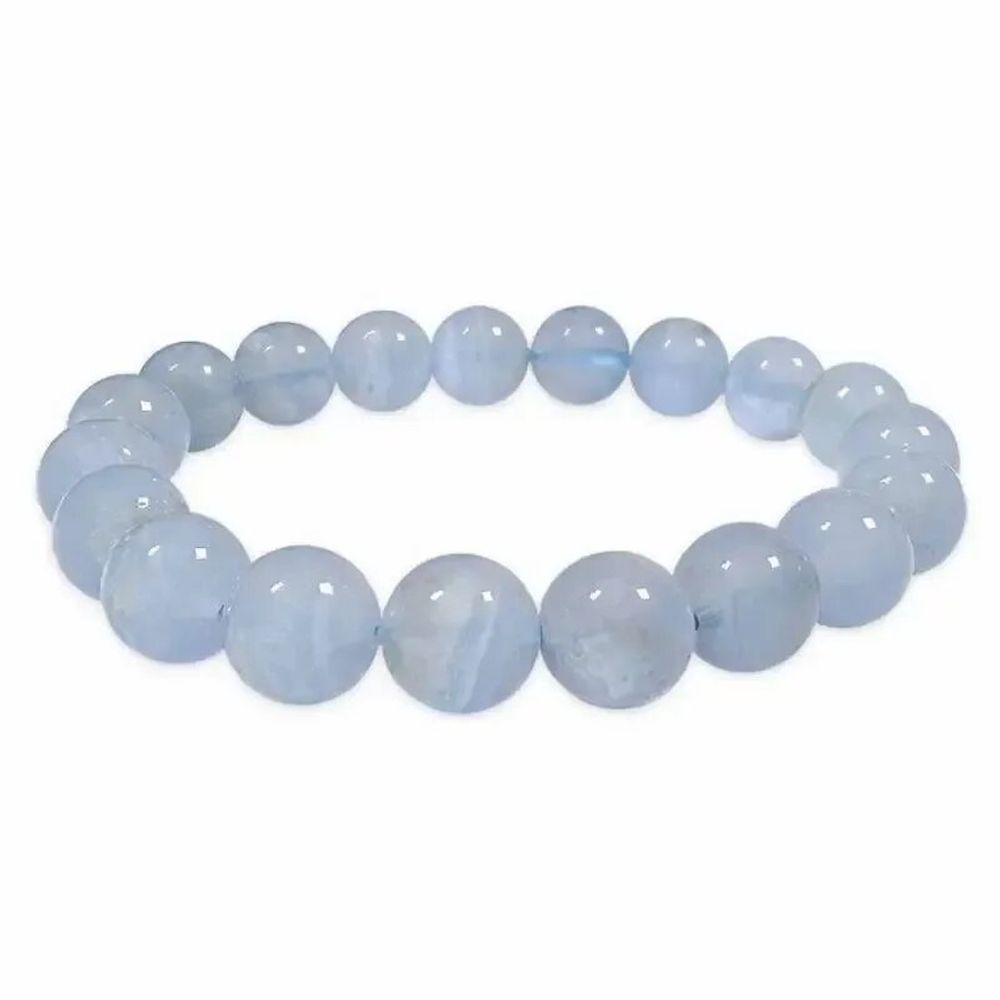 Bracelets - Blue chalcedony AA 10mm pearls bracelet - ARABESK