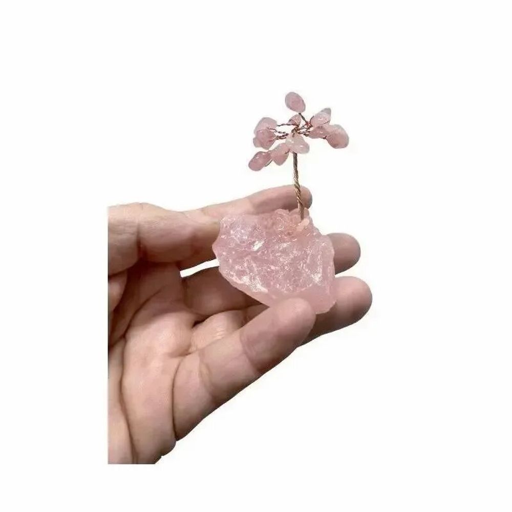 Bijoux - Arbre de Vie Quartz Rose sur Druse 8cm - ARABESK