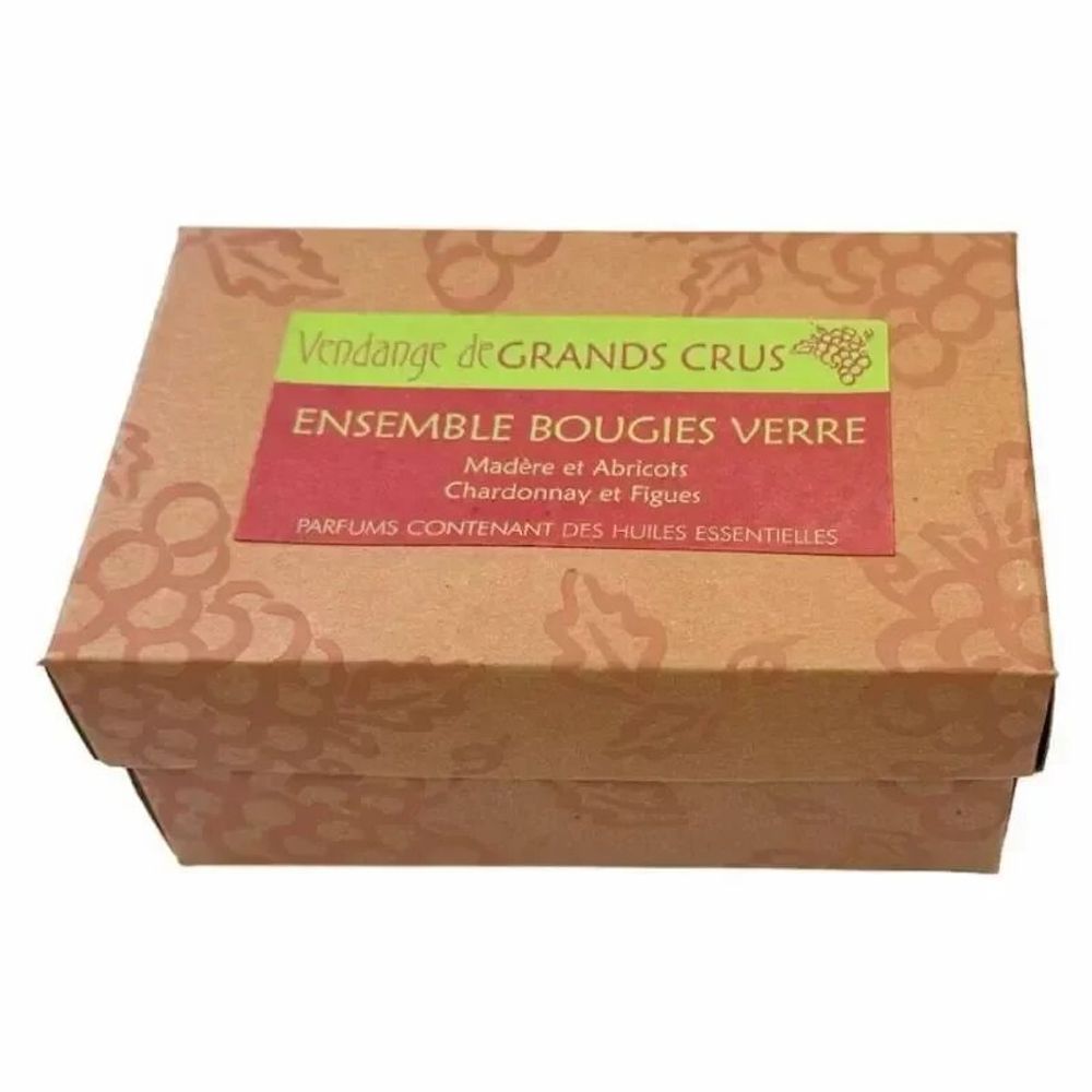 Scents - Box of 2 Maroma Candles in Madeira Glass and Apricots - Chardonnay and Figs 70g - ARABESK