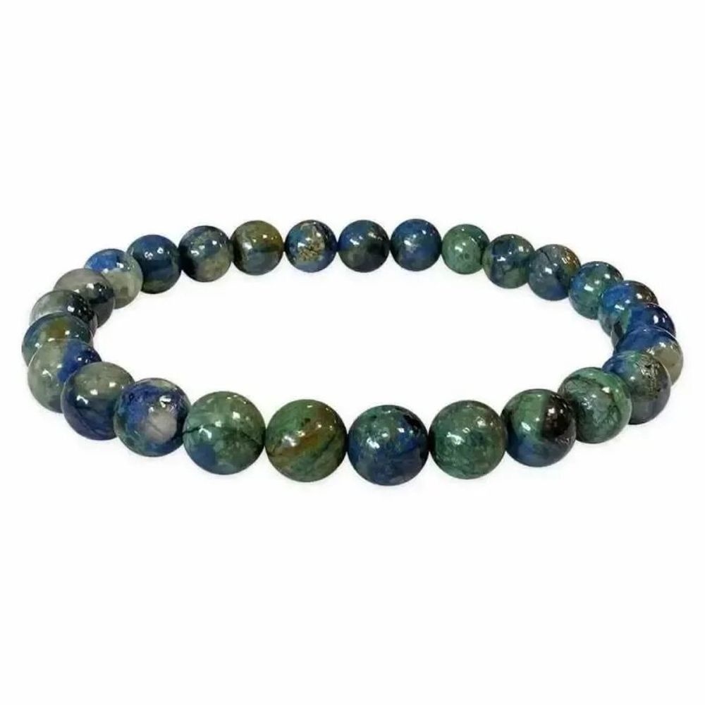 Bracelets - Bracelet Azurite Malachite Naturelle AA perles 6-7mm - ARABESK