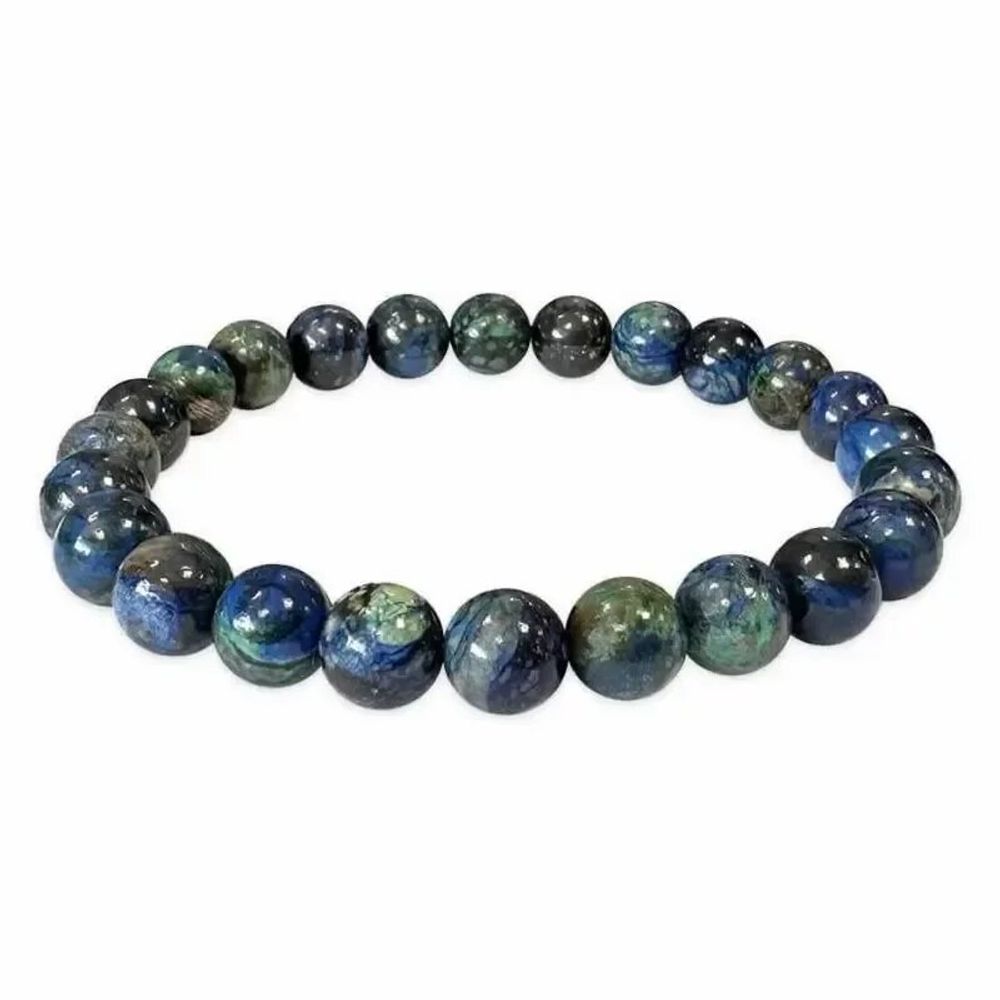 Bracelets - AA Natural Malachite Azurite Bracelet beads 7-8mm - ARABESK