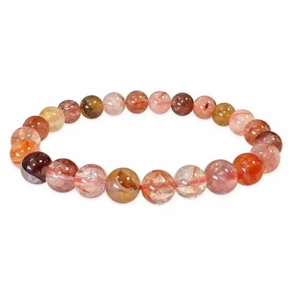 Bracelets - Multicolor Hematoid Quartz Bracelet AA beads 7.5-8.5mm - ARABESK