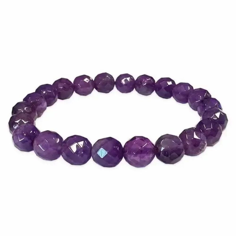 Bracelets - Bracelet Amethyste Facettée AA perles 8mm - ARABESK