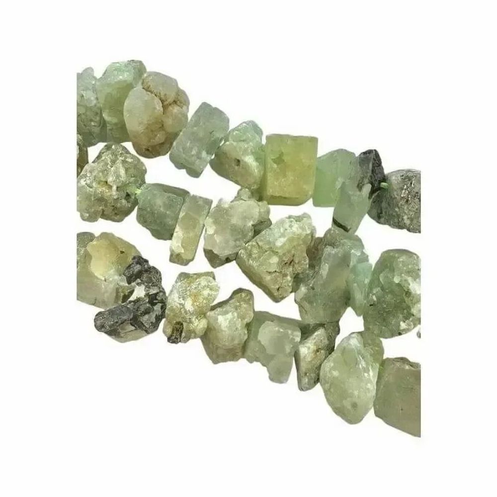 Bijoux - Prehnite A Pierres Brutes 13-20mm sur fil 40cm - ARABESK