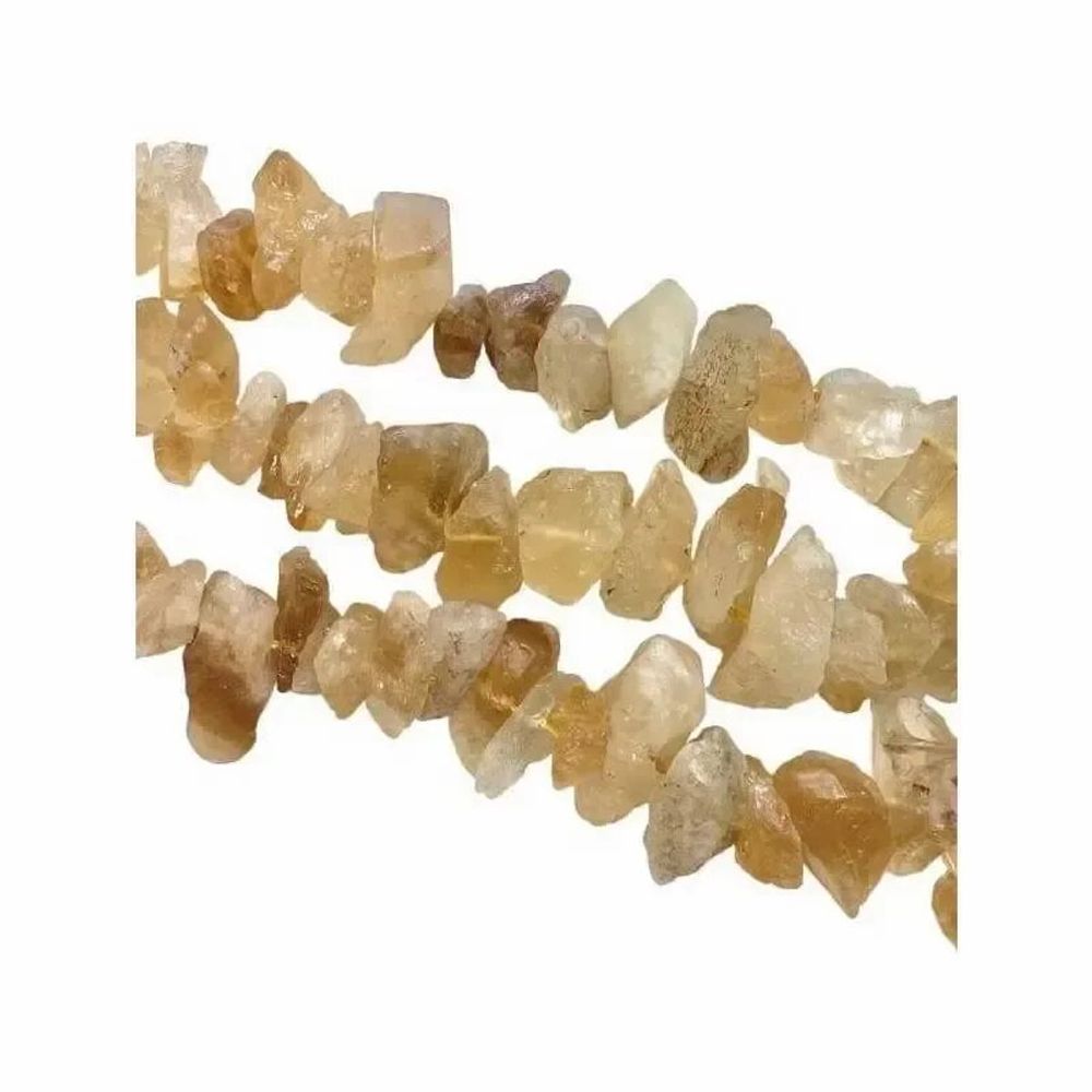 Bijoux - Citrine Chauffée Pierres Brutes 13-20mm sur fil 40cm - ARABESK