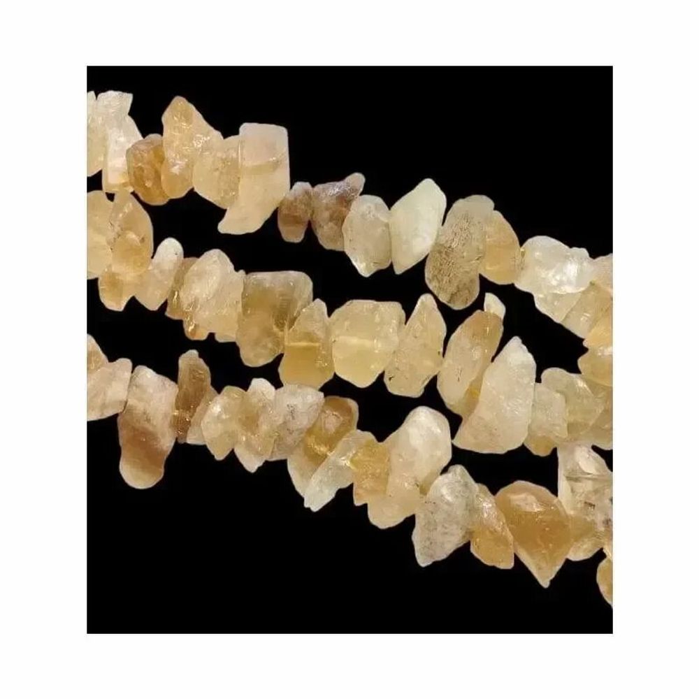 Bijoux - Citrine Chauffée Pierres Brutes 13-20mm sur fil 40cm - ARABESK
